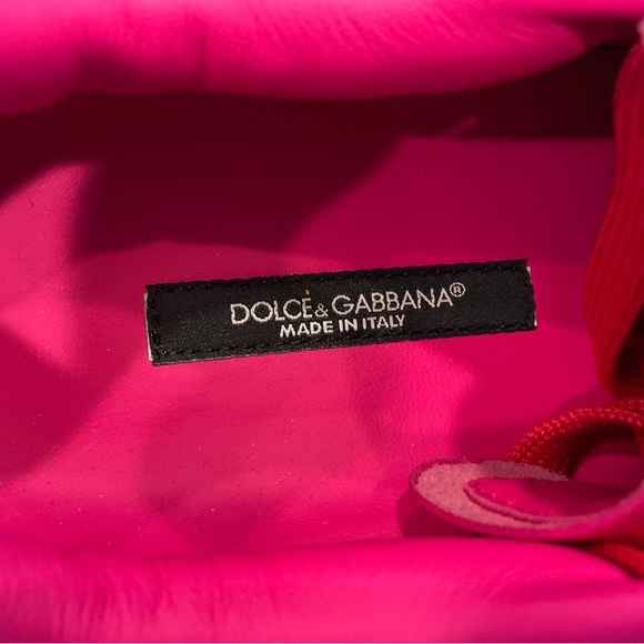 Dolce & Gabbana Pink Leather Daymaster Sneakers Size 38.5 - Picture 12 of 16